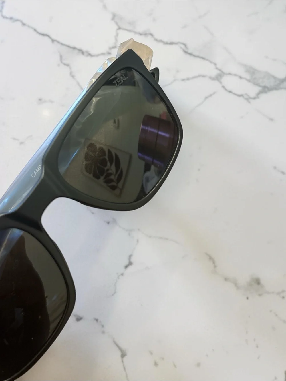 NWT Zeal Black Rectangular Polarized Sunglasses - Picture 3 of 3
